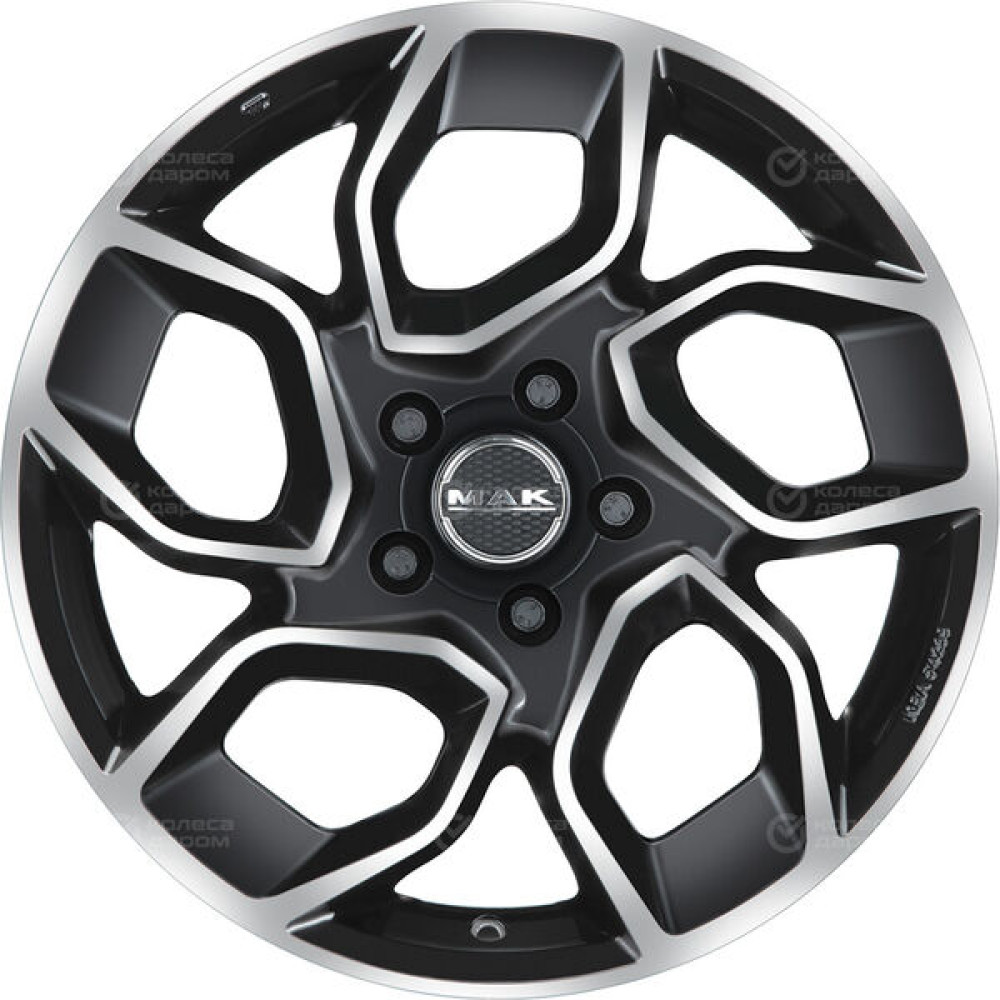 Колесный диск MAK Express 7xR17 5x118 ET62 DIA71.1 чёрный глянцевый с полированной лицевой частью