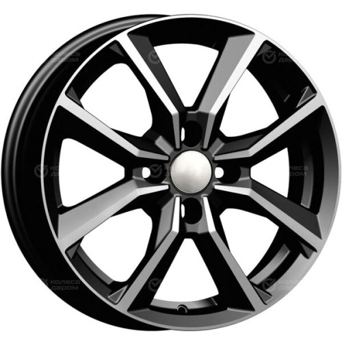 Колесный диск Carwel Тахо 283 6xR15 4x100 ET45 DIA67.1 чёрный глянцевый с полированной лицевой частью