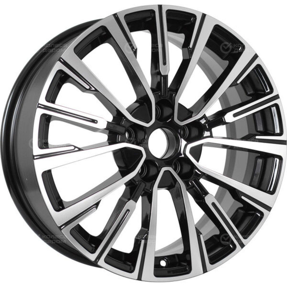 Колесный диск Carwel Базан 1720 7xR17 5x114.3 ET38 DIA67.1 чёрный глянцевый с полированной лицевой частью