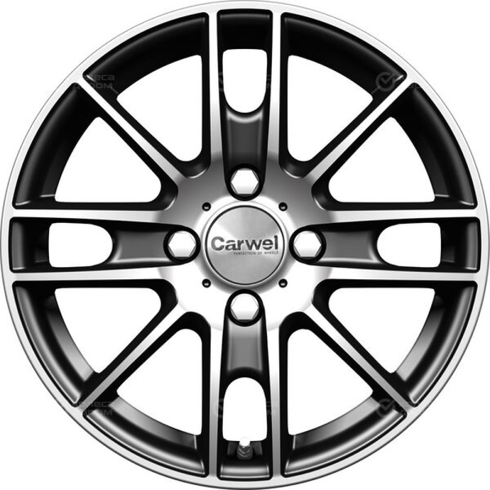 Колесный диск Carwel Лада 173 5.5xR14 4x100 ET45 DIA67.1 (уценка) черный глянцевый с полированной лицевой поверхностью