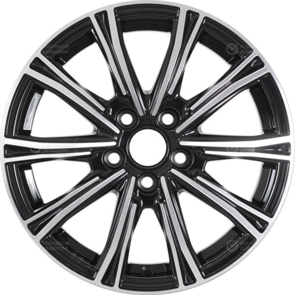 Колесный диск WUP Up123 6xR15 5x100 ET38 DIA57.1 черный глянцевый с полированными элементами лицевой поверхности