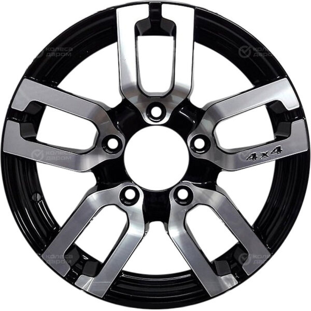 Колесный диск iFree Офф-лайн 6.5xR16 5x139.7 ET40 DIA98 чёрный глянцевый с полированной лицевой частью