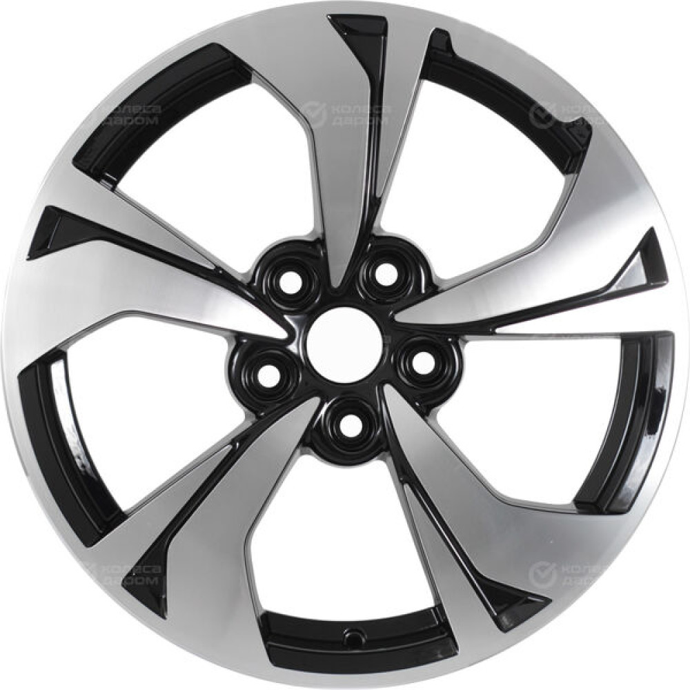 Колесный диск KHOMEN KHW1724 (X-Trail/Nissan Teana) 7xR17 5x114.3 ET45 DIA66.1 глянцевый черный с полированной лицевой частью