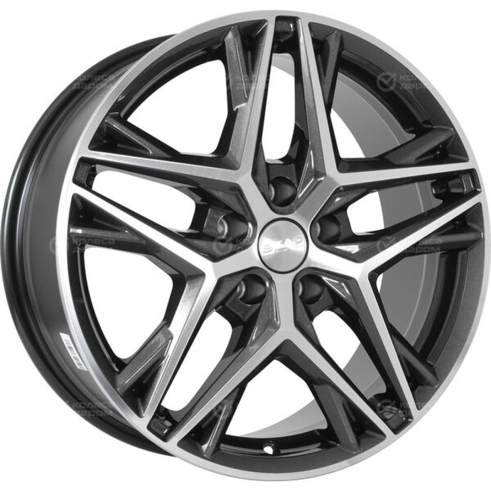 Колесный диск СКАД Челси 8xR18 5x114.3 ET45 DIA67.1 темно-серый глянцевый с полированной лицевой частью
