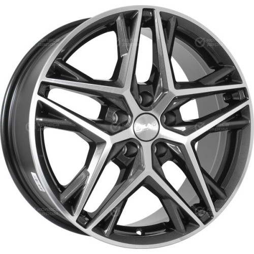 Колесный диск СКАД Челси 8xR18 5x114.3 ET45 DIA67.1 темно-серый глянцевый с полированной лицевой частью
