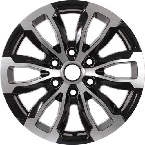 Колесный диск КиК Меконг 7.5xR18 6x139.7 ET30 DIA106.1 черный глянцевый с полированными элементами лицевой поверхности
