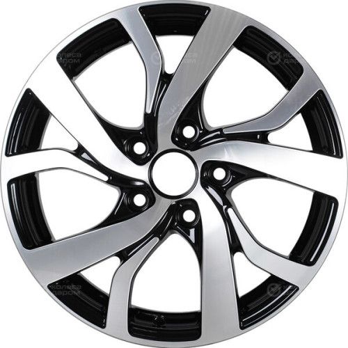 Колесный диск КиК Палермо-оригинал 6.5xR16 5x114.3 ET47 DIA66.1 черный глянцевый с полированными элементами лицевой поверхности