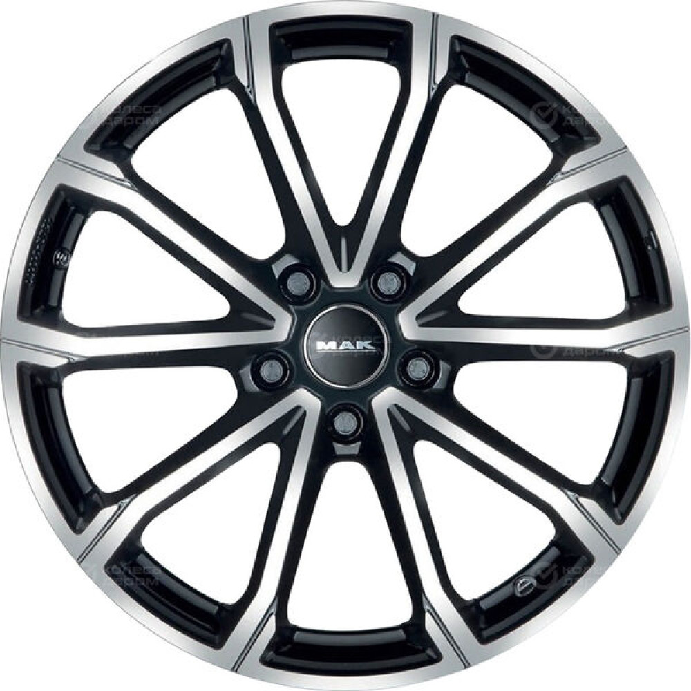 Колесный диск MAK DaVinci 7xR18 5x114.3 ET35 DIA60.1 чёрный глянцевый с полированной лицевой частью