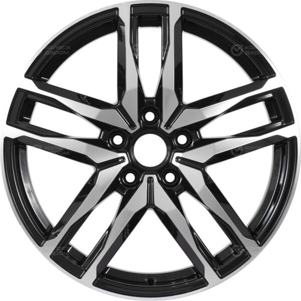 Колесный диск iFree Бомбей 6.5xR18 5x114.3 ET35 DIA67.1 чёрный глянцевый с полированной лицевой частью