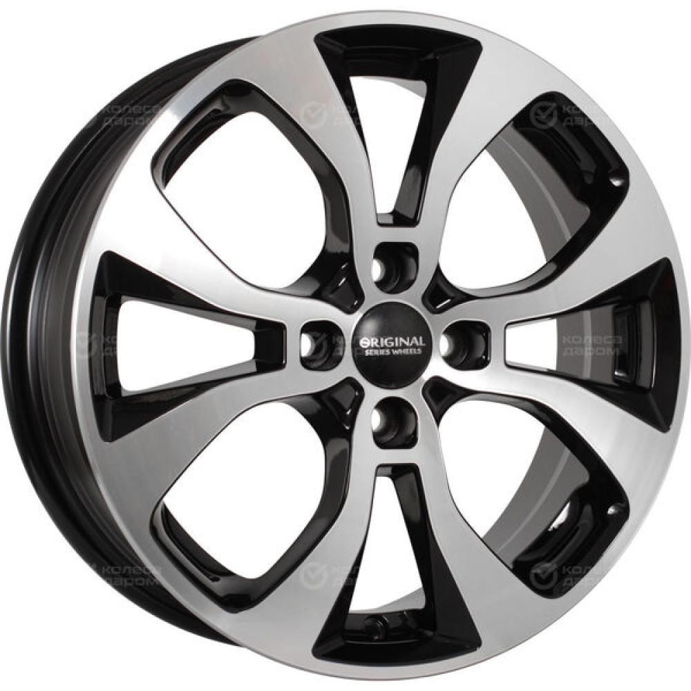 Колесный диск СКАД KL-296 6xR16 4x100 ET41 DIA60.1 черный глянцевый с полированной лицевой поверхностью