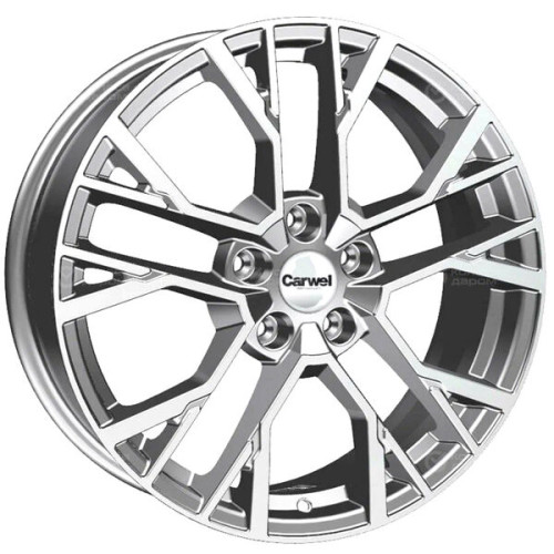 Колесный диск Carwel Камак 1810 7xR18 5x114.3 ET45 DIA60.1 серебристый с полированной лицевой частью