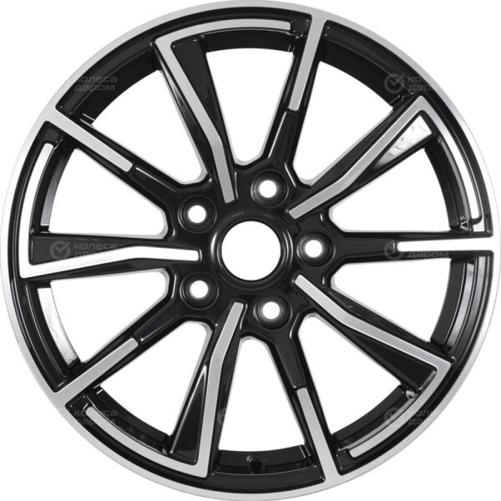 Колесный диск Carwel Лабаз 6.5xR16 5x114.3 ET45 DIA60.1 чёрный глянцевый с полированной лицевой поверхностью