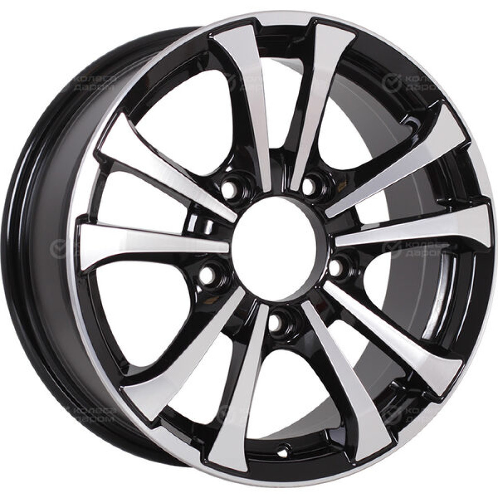 Колесный диск СКАД Тундра 6.5xR16 5x139.7 ET40 DIA98.5 черный глянцевый с полированной лицевой поверхностью