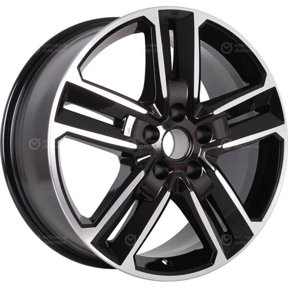 Колесный диск КиК Backfire 8xR18 5x114.3 ET45 DIA67.1 черный глянцевый с полированными элементами лицевой поверхности