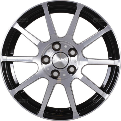 Колесный диск СКАД Акита 6xR15 5x100 ET38 DIA57.1 (уценка) черный глянцевый с полированной лицевой поверхностью
