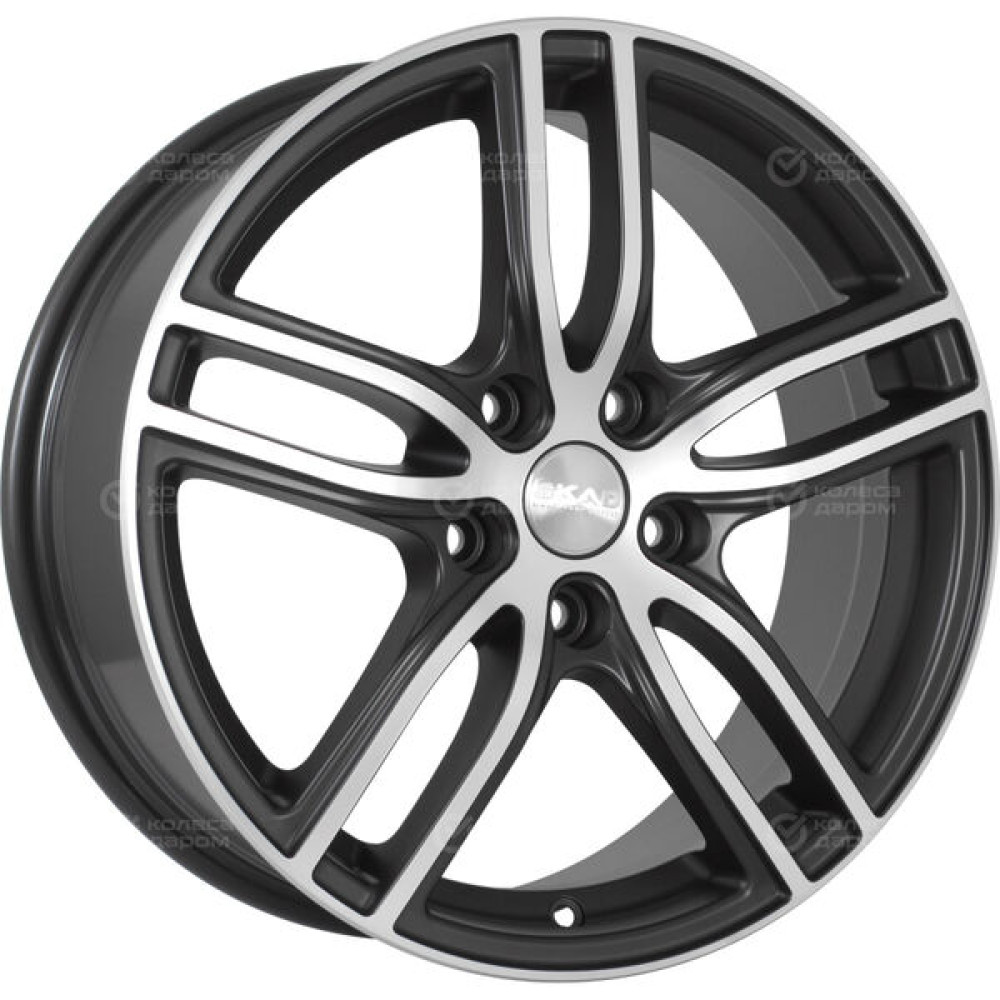 Колесный диск СКАД БРАЙТОН 7xR17 5x114.3 ET37 DIA66.6 черный матовый с полированным элементом