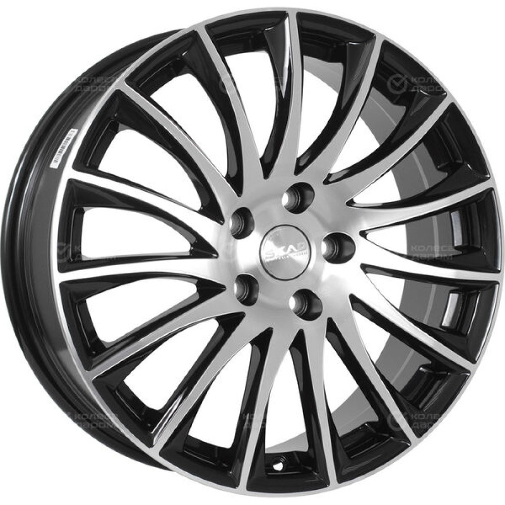 Колесный диск СКАД Валенсия 7xR18 5x114.3 ET40 DIA67.1 (уценка) черный глянцевый с полированной лицевой поверхностью