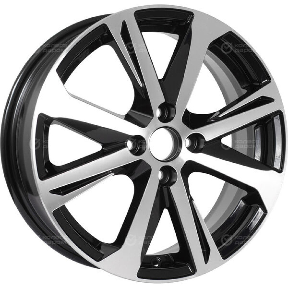 Колесный диск СКАД KL-325 6xR16 4x100 ET50 DIA60.1 черный глянцевый с полированной лицевой поверхностью