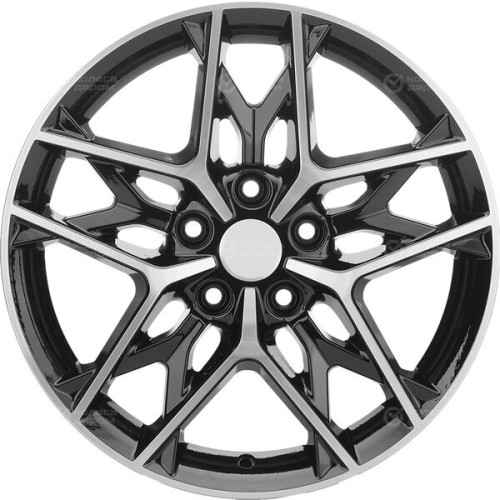 Колесный диск Carwel Сошно 1709 7xR17 5x114.3 ET48.5 DIA67.1 чёрный глянцевый с полированной лицевой частью