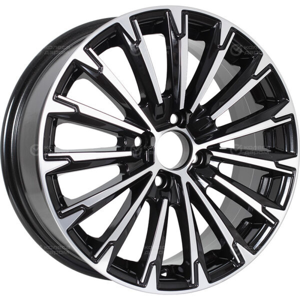 Колесный диск KDW KD1610 6.5xR16 5x114.3 ET50 DIA67.1 глянцевый черный с полированной лицевой частью