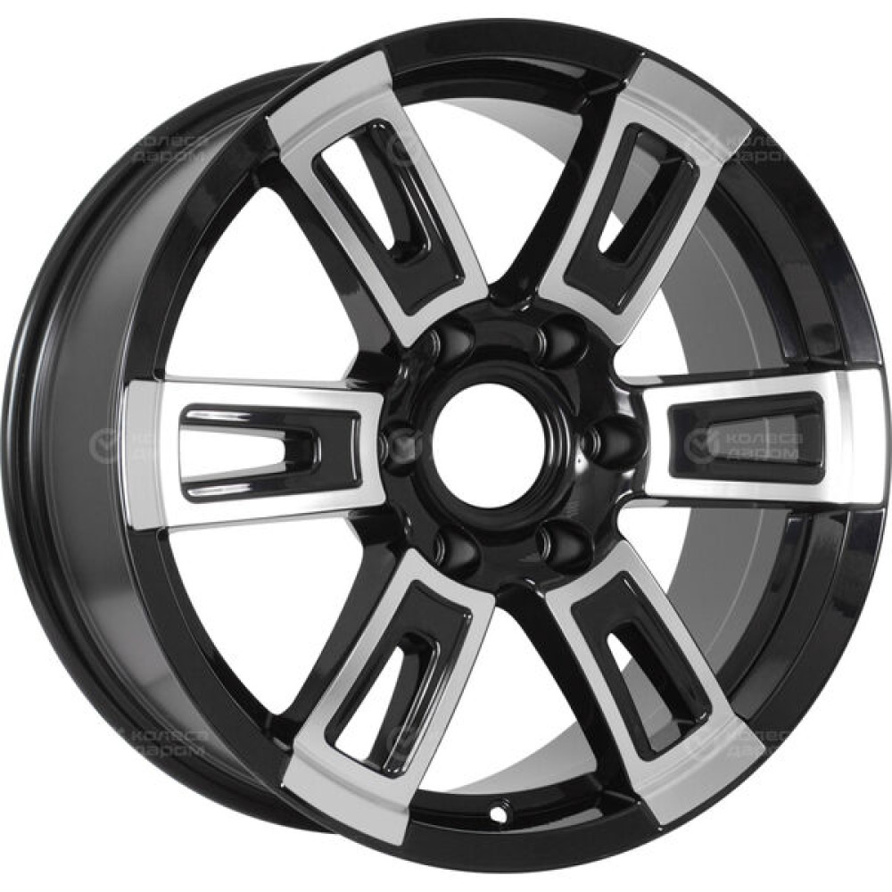 Колесный диск СКАД ТОР-18 8xR18 6x139.7 ET30 DIA67.1 черный глянцевый с полированной лицевой поверхностью
