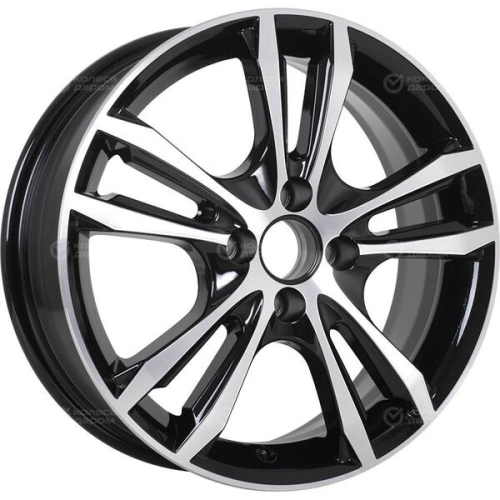 Колесный диск КиК Samara 6xR16 4x108 ET47.5 DIA63.35 черный глянцевый с полированными элементами лицевой поверхности