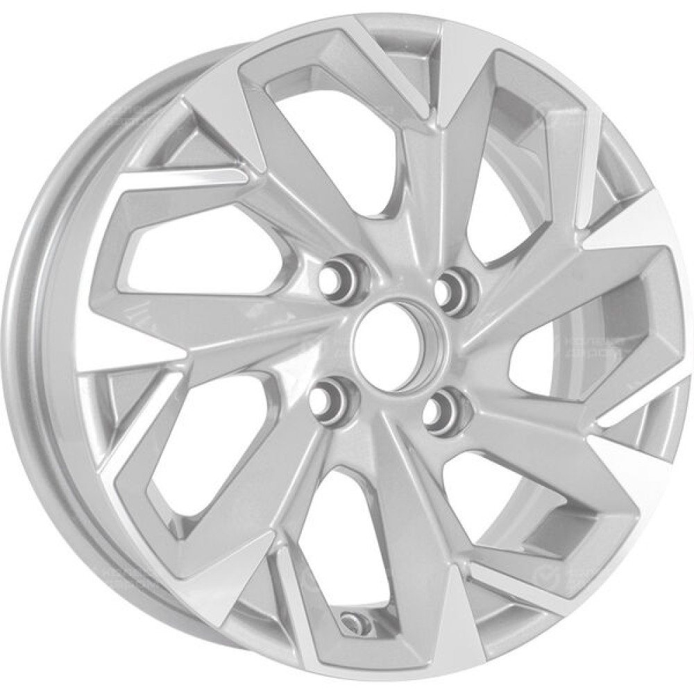 Колесный диск Carwel Вага 1402 5.5xR14 4x100 ET38 DIA67.1 серебристый с полированной лицевой частью