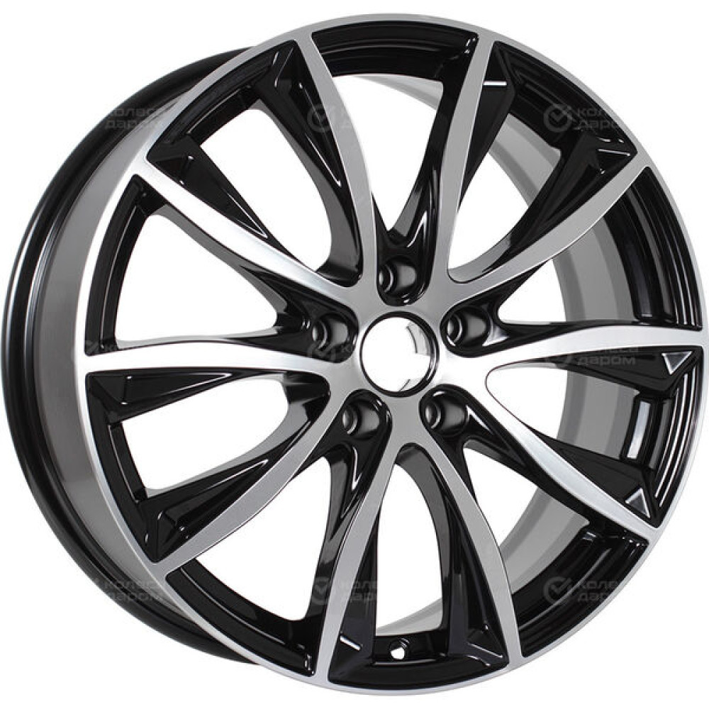 Колесный диск iFree Каzантип 7.5xR18 5x115 ET44 DIA70.2 чёрный глянцевый с полированной лицевой частью