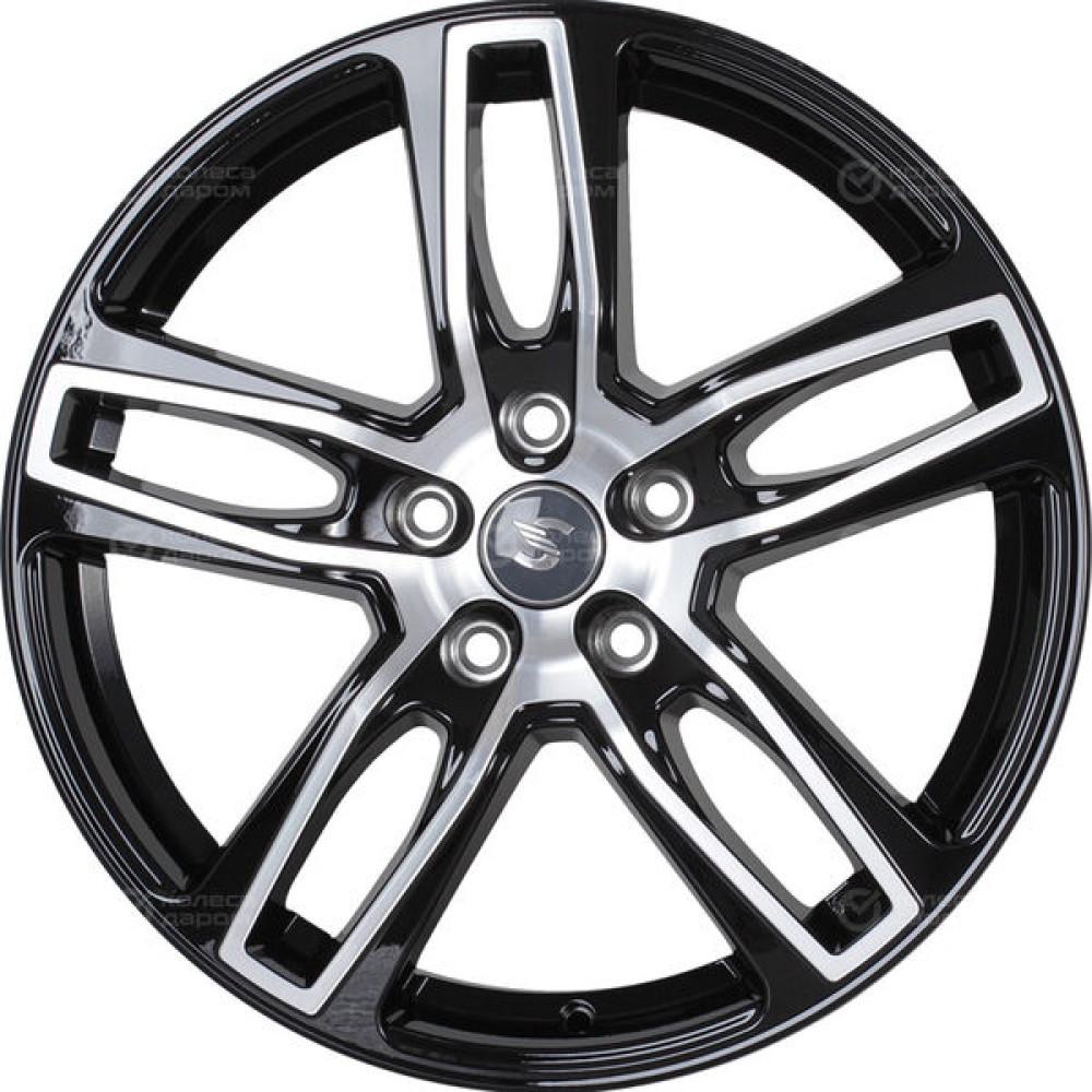 Колесный диск СКАД Женева 7xR18 5x114.3 ET40 DIA67.1 черный глянцевый с полированными элементами лицевой поверхности
