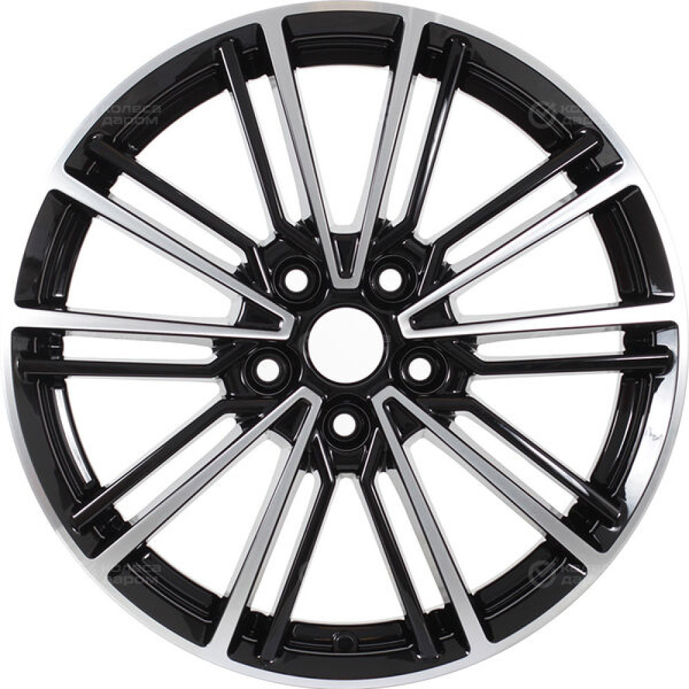Колесный диск КиК Эрфурт 7xR17 5x100 ET40 DIA67.1 черный глянцевый с полированными элементами лицевой поверхности