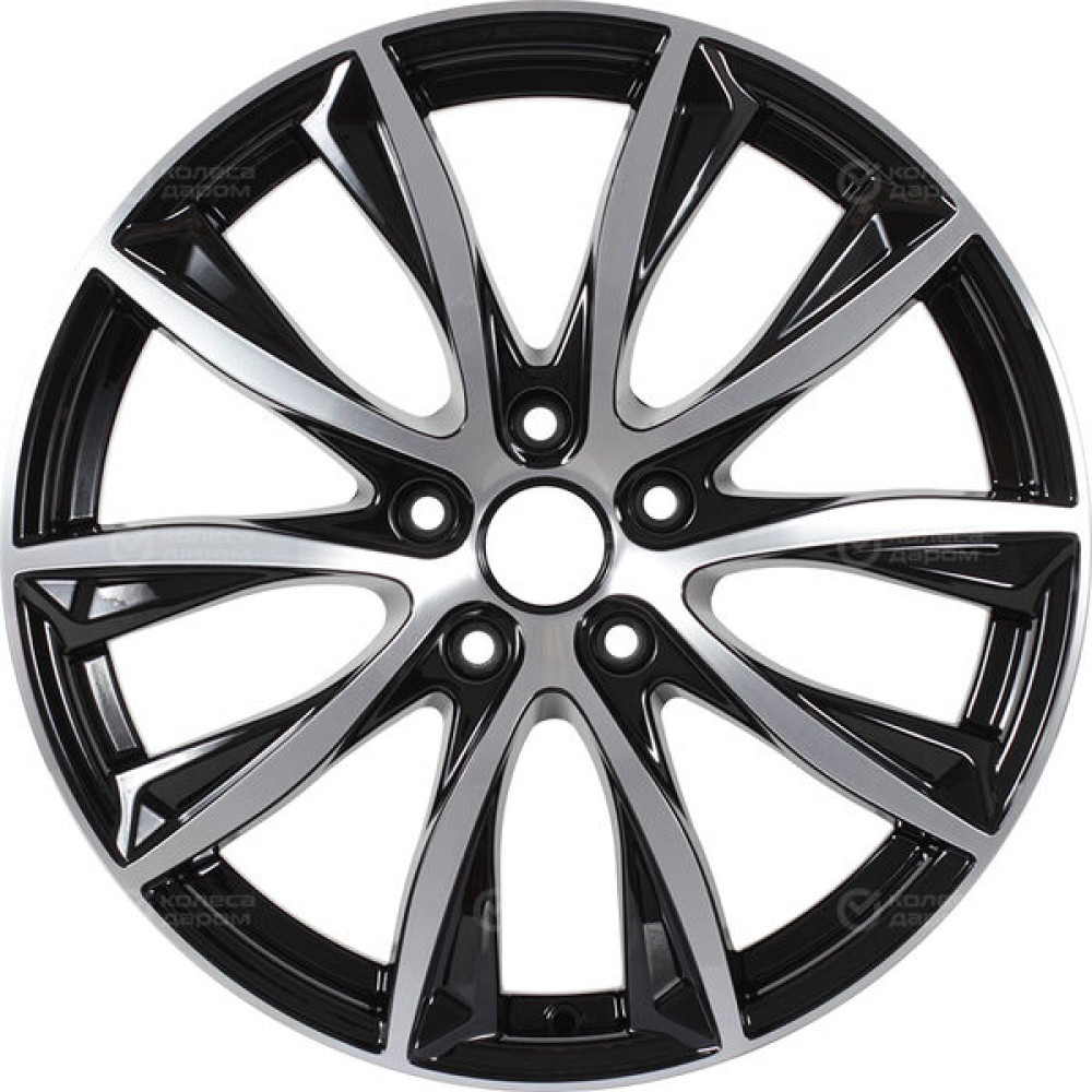 Колесный диск iFree Каzантип 7.5xR18 5x100 ET48 DIA56.1 чёрный глянцевый с полированной лицевой частью
