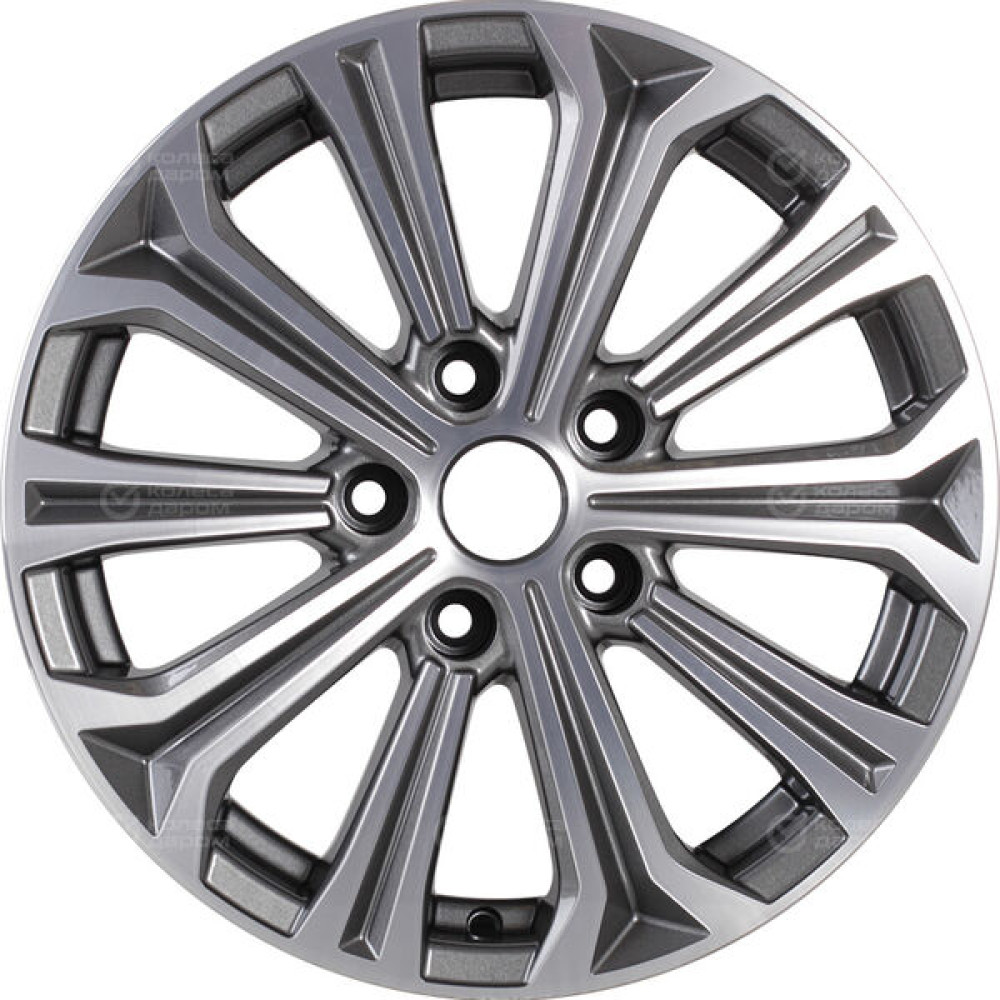Колесный диск KHOMEN KHW1610 (ZV 16_Sonata) 6.5xR16 5x114.3 ET43 DIA67.1 насыщенный темно-серый полностью полированный
