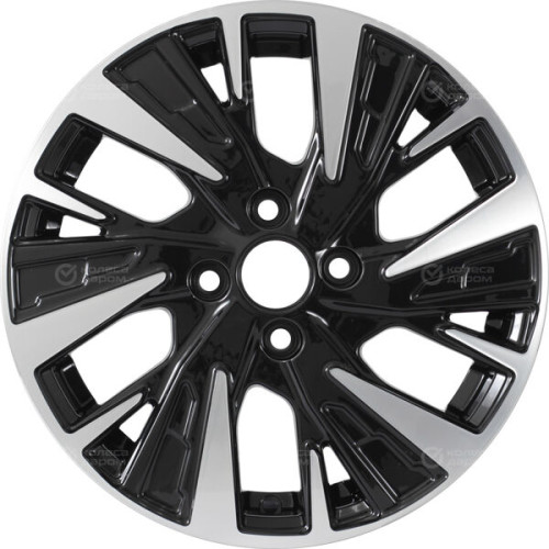 Колесный диск KDW KD1580 6xR15 4x98 ET35 DIA58.5 черный глянцевый с полированными элементами лицевой поверхности