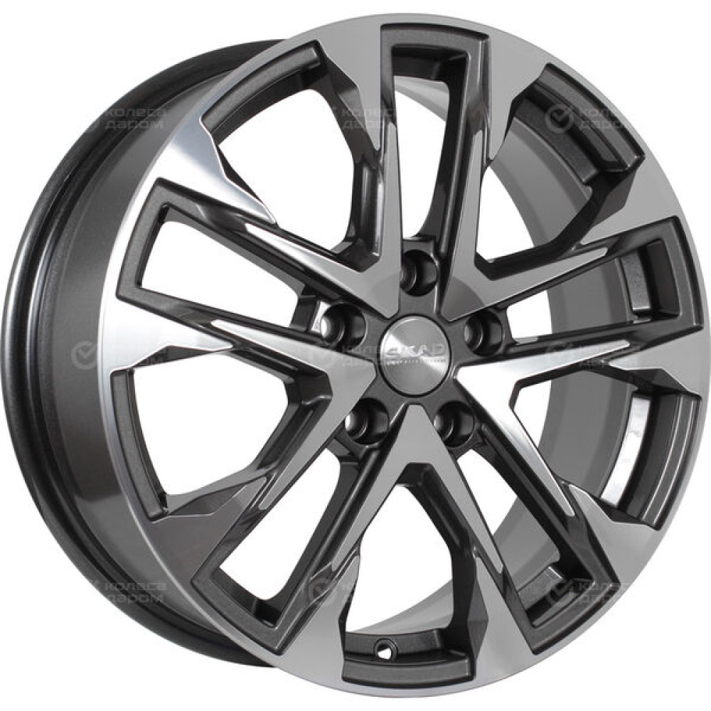 Колесный диск СКАД АТАКОР 7xR17 5x112 ET45 DIA57.1 (уценка) темно-серый глянцевый с полированной лицевой частью