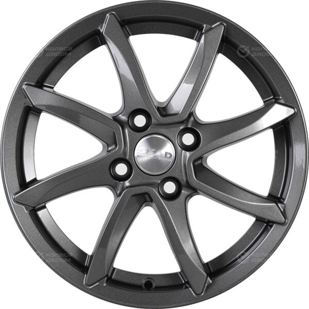 Колесный диск СКАД Осака 6xR15 4x100 ET50 DIA60.1 темно-серый цвет с перламутровыми оттенками