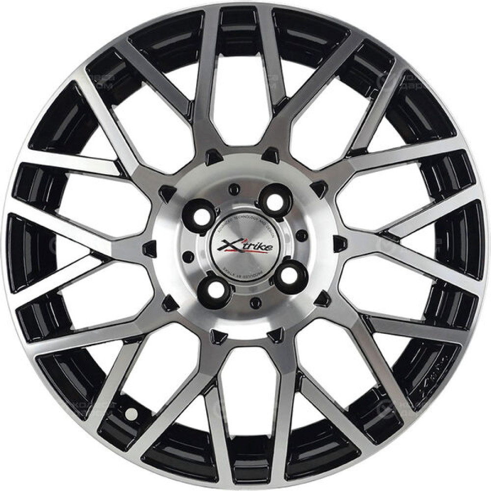 Колесный диск X-trike X125 6.5xR16 4x100 ET36 DIA67.1 глянцевый черный с полированной лицевой частью