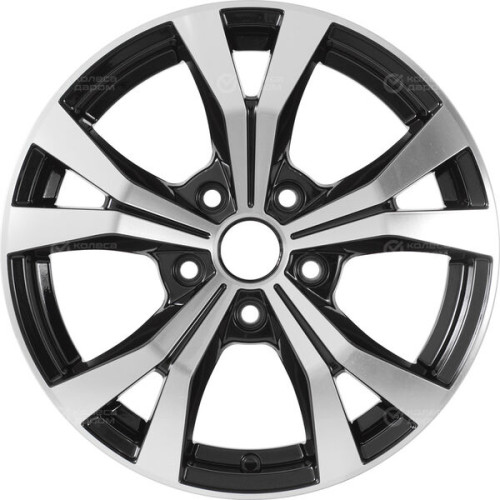 Колесный диск СКАД Нагано 6.5xR16 5x114.3 ET45 DIA67.1 черный глянцевый с полированной лицевой поверхностью