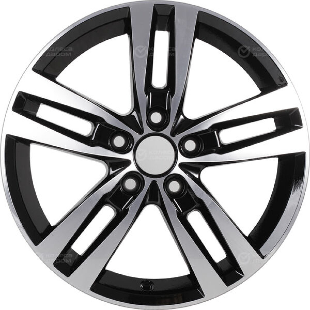 Колесный диск КиК Rassvet 6.5xR16 5x114.3 ET50 DIA66.1 черный глянцевый с полированными элементами лицевой поверхности