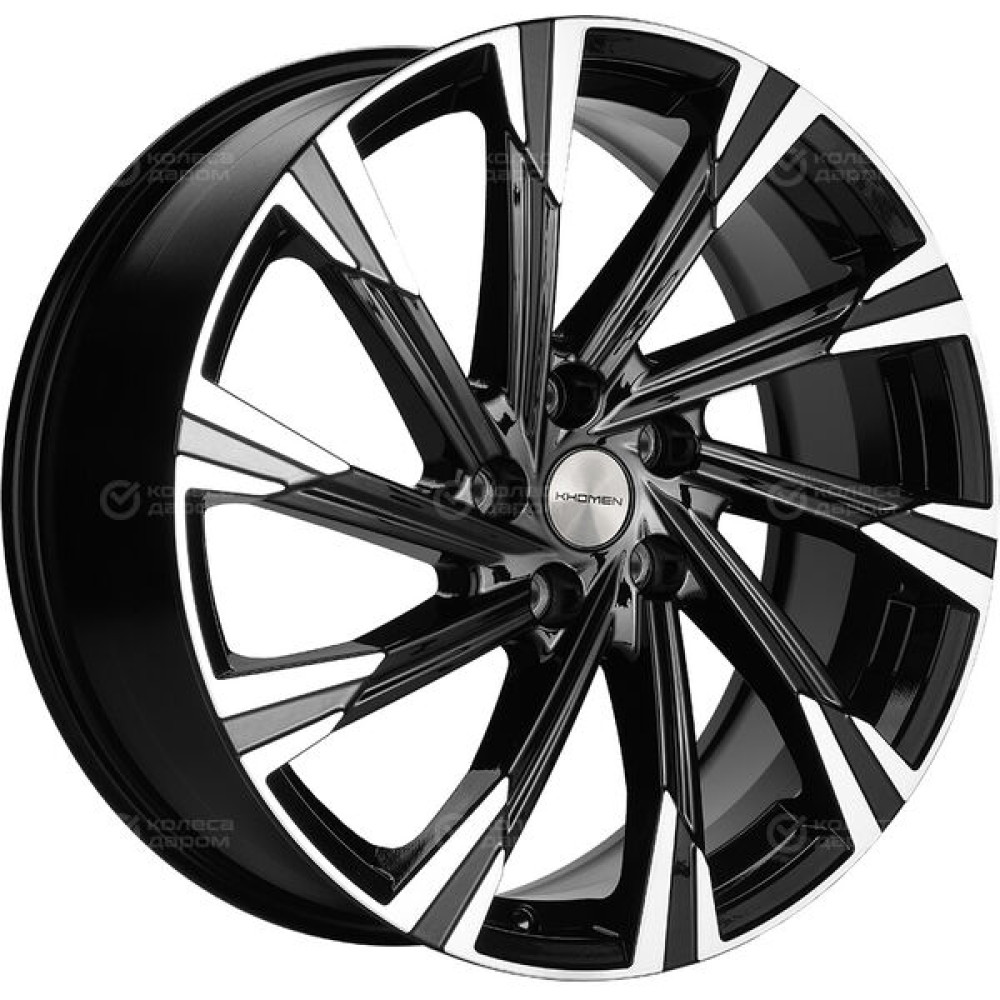 Колесный диск KHOMEN KHW1901 (CX-5/CX8) 7.5xR19 5x114.3 ET45 DIA67.1 глянцевый черный с полированной лицевой частью