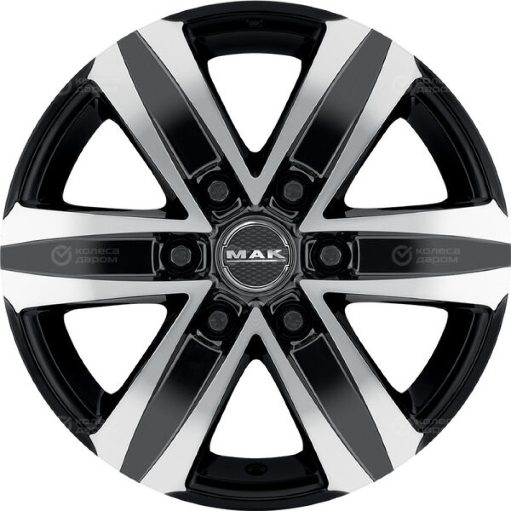 Колесный диск MAK STONE 6 8xR18 6x139.7 ET50 DIA93.1 черный глянцевый с полированной лицевой частью
