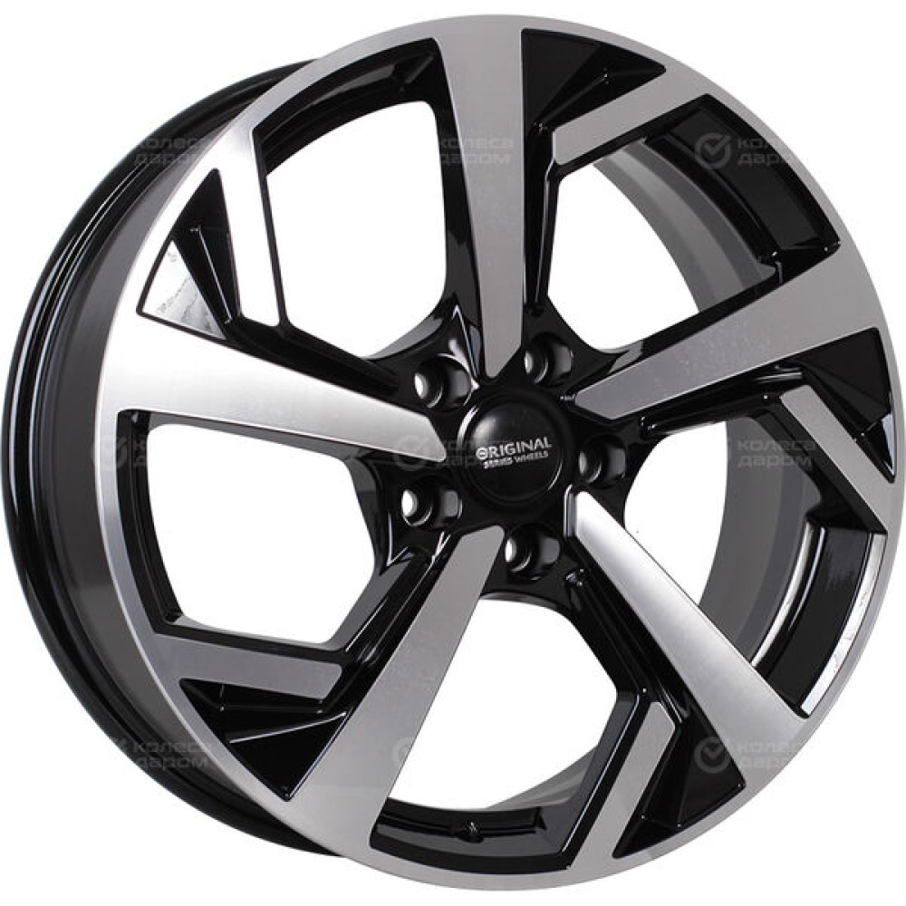 Колесный диск СКАД KL-328 7xR18 5x108 ET43 DIA65.1 черный глянцевый с полированной лицевой поверхностью