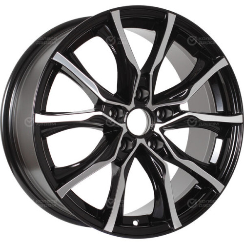 Колесный диск КиК Твист 7.5xR17 5x108 ET47 DIA60.1 черный глянцевый с полированными элементами лицевой поверхности