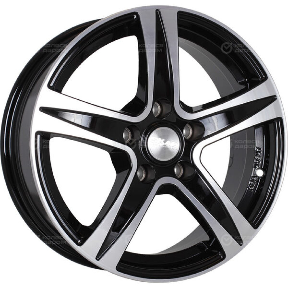 Колесный диск СКАД Sakura 6.5xR15 5x112 ET43 DIA57.1 черный глянцевый с полированной лицевой поверхностью