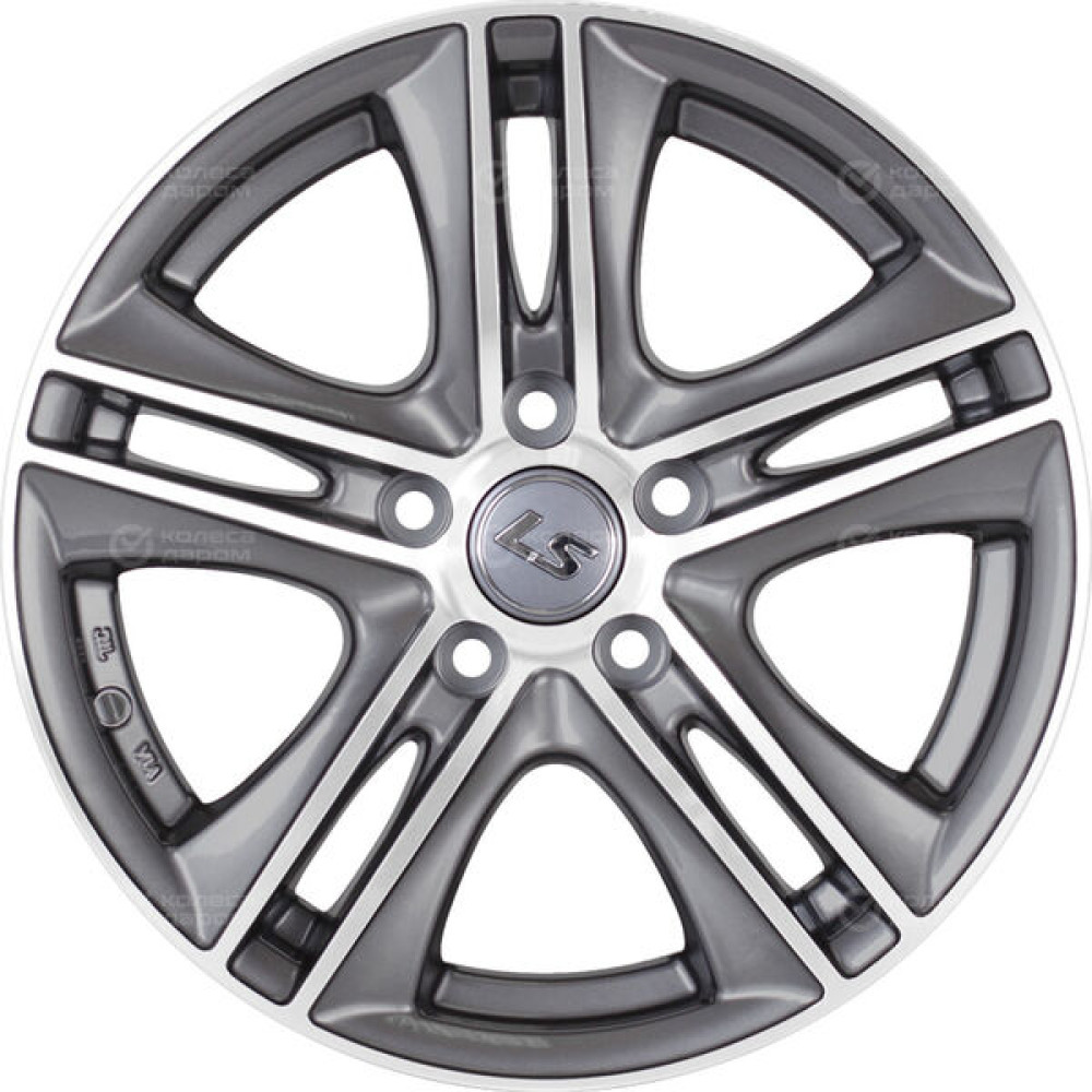Колесный диск LS LS 191 7.5xR17 5x112 ET40 DIA57.1 насыщенный темно-серый полностью полированный