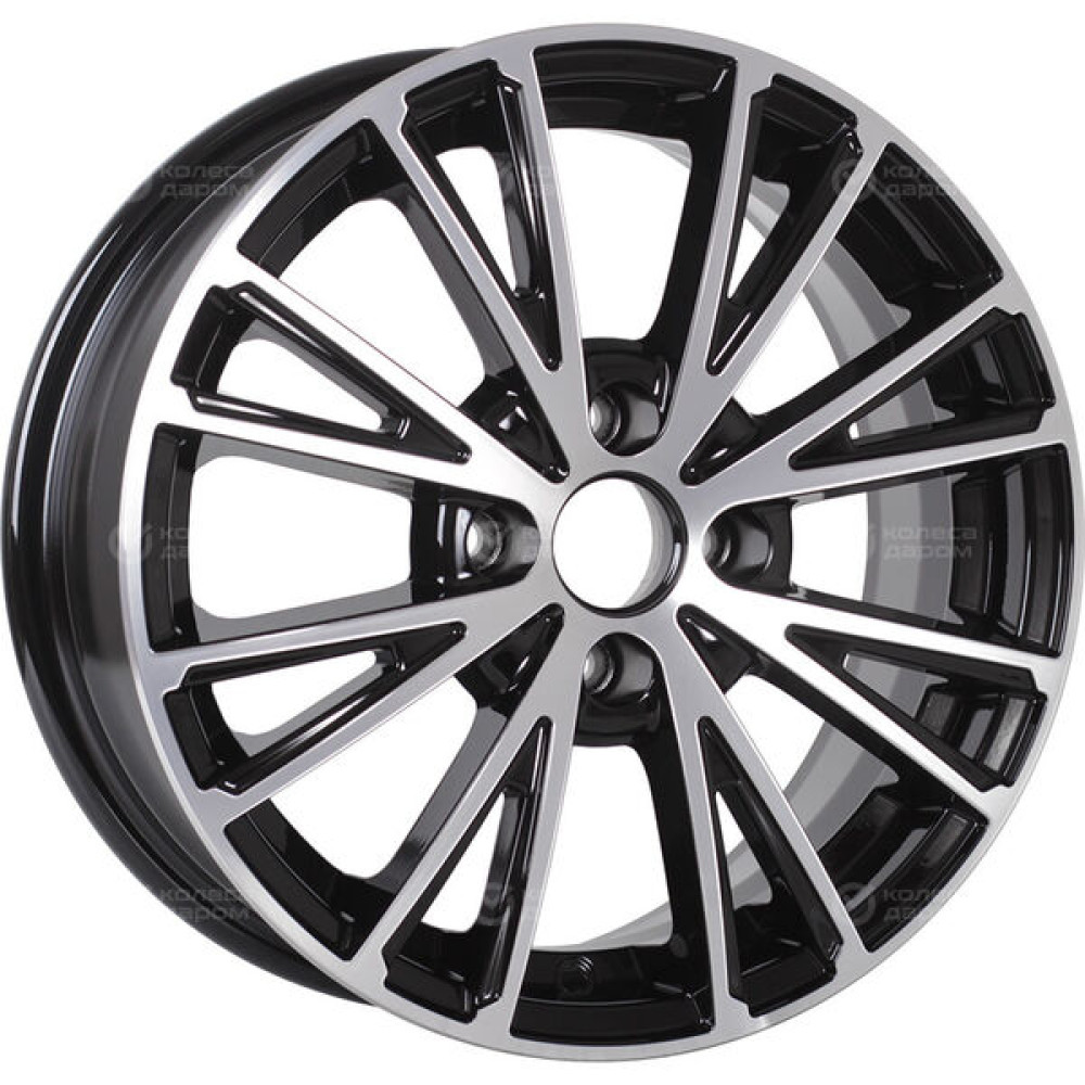 Колесный диск КиК Меандр 6xR16 4x100 ET41 DIA60.1 черный глянцевый с полированными элементами лицевой поверхности