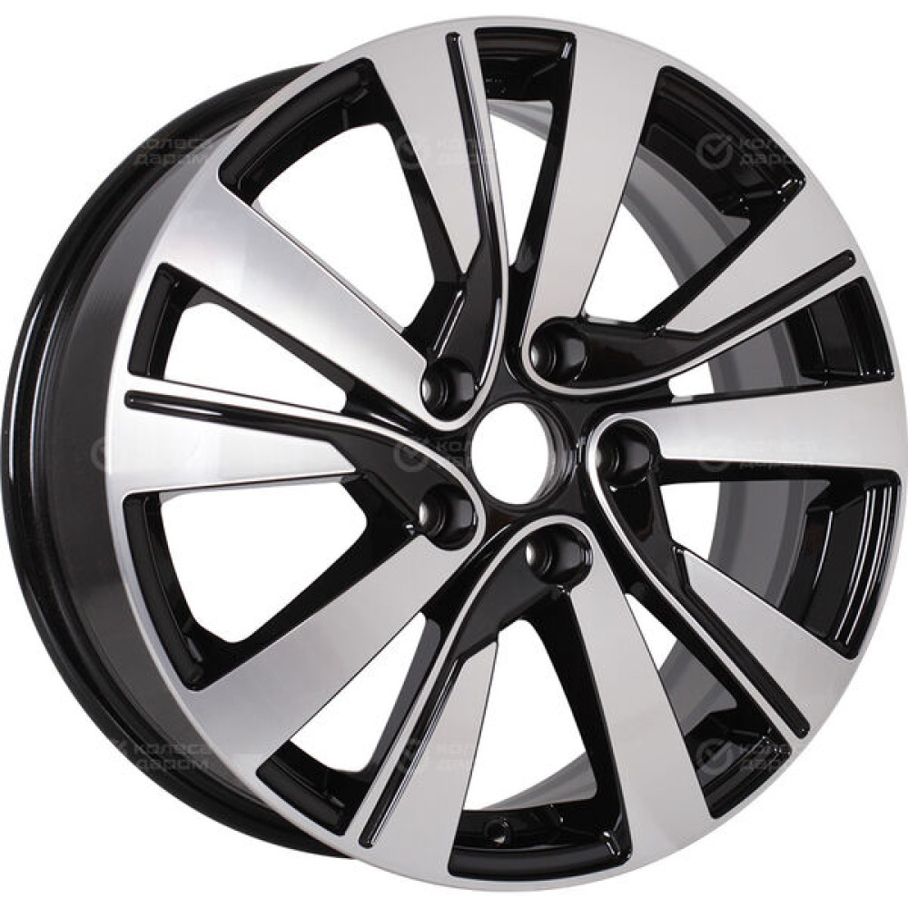 Колесный диск Carwel Гирвас 185 7xR17 5x112 ET48.5 DIA57.1 чёрный глянцевый с полированной лицевой поверхностью