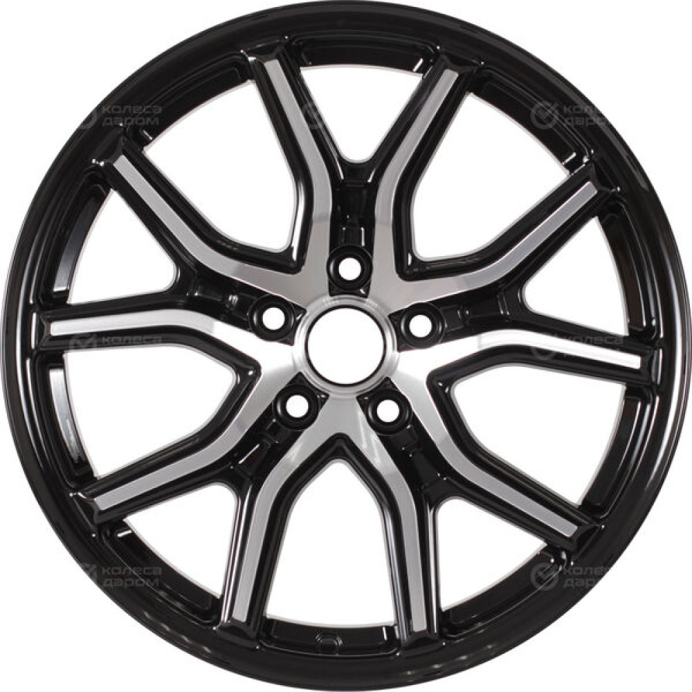 Колесный диск iFree Страйк 6.5xR17 5x112 ET33 DIA57.1 чёрный глянцевый с полированной лицевой частью