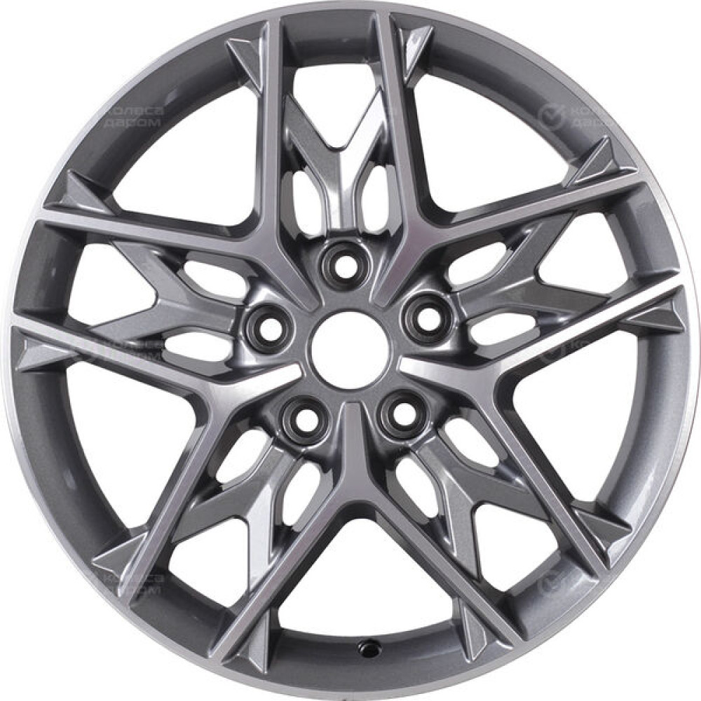 Колесный диск KHOMEN KHW1709 (Chery Tiggo 3/Tiggo 3 Pro) 7xR17 5x108 ET45 DIA60.1 насыщенный темно-серый полностью полированный