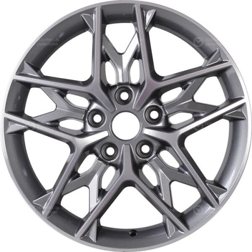 Колесный диск KHOMEN KHW1709 (Chery Tiggo 3/Tiggo 3 Pro) 7xR17 5x108 ET45 DIA60.1 насыщенный темно-серый полностью полированный
