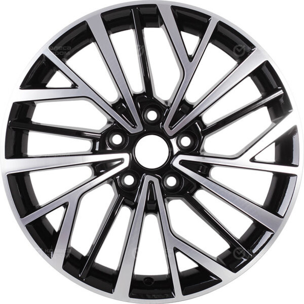 Колесный диск Carwel Токо 1717 7xR17 5x114.3 ET49 DIA67.1 чёрный глянцевый с полированной лицевой поверхностью